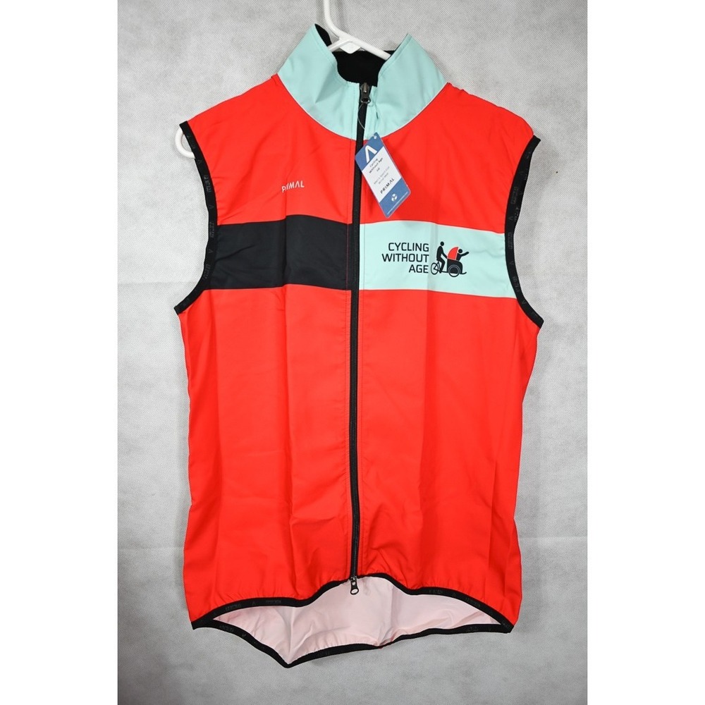 NWT Men's Primal Cycling Without Age Red Teal Bicycle Vest Size XL